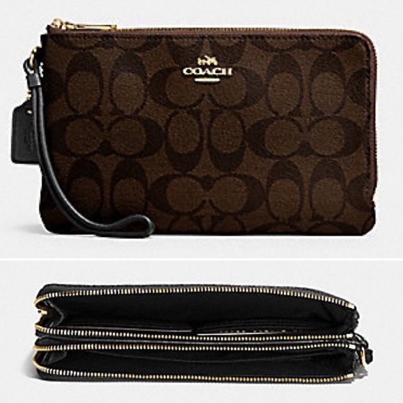 Coach Handbags - NWT Coach (LARGER SIZE) Double Zip Wallet/Wristlet